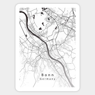 Bonn Germany City Map white Sticker